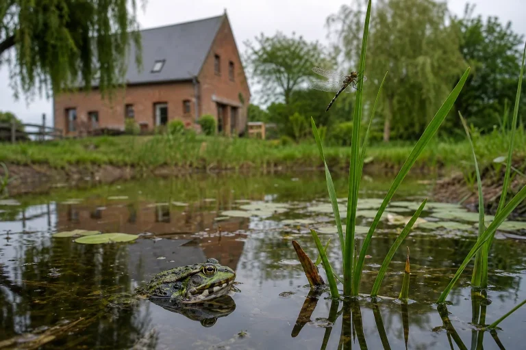 Faune d'une mare naturelle dans les Hauts-de-France